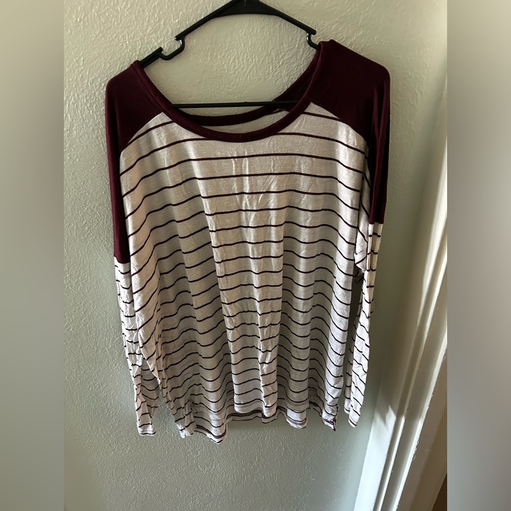 Old Navy boyfriend long sleeve striped shirt XXL